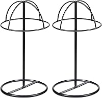 uxcell 2 Pack Metal Hat Display Stand - 12 Inch Tabletop Rack for Baseball Caps, Fedoras, Cowboy Hats, Wigs - Black Freestanding Holder