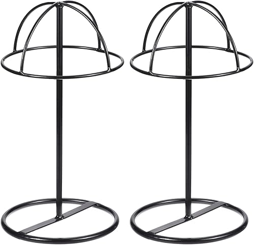 uxcell Soporte de exhibición de metal para sombreros, paquete de 2 soportes independientes para sombreros de mesa y pelucas, para gorra de béisbol,