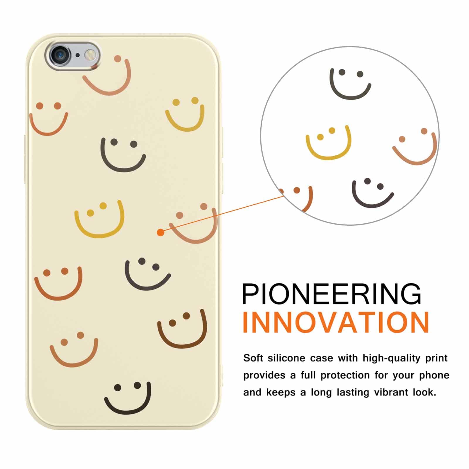 Niedliche Smiley-Hülle Für IPhone 6/6s – Weiches TPU, Stoßfest & Kabellos Ladefähig
