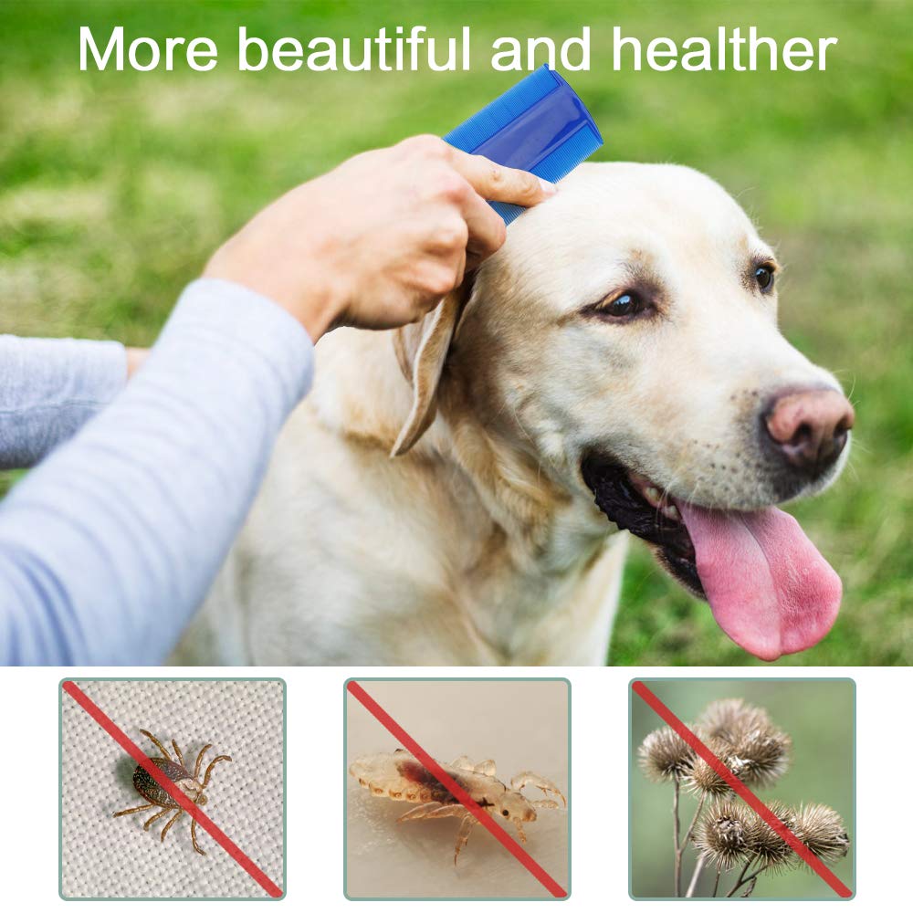 Peigne à Poux Double Face en Plastique pour Toilettage d'Animaux de Compagnie avec 18 PCS (8.7 * 5cm)