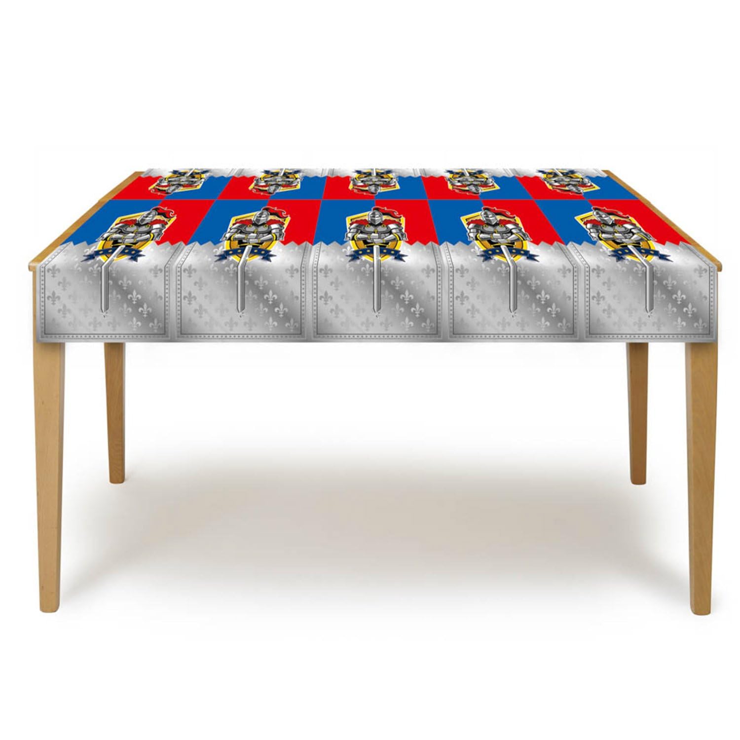 Rubies Knights Plastic Tablecloth 130 X 180 Cm Blue/Red/Gray