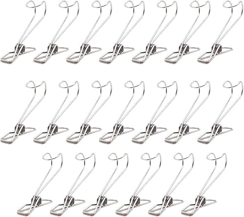 Miniatura 7 de 20 pinzas de alambre de acero inoxidable con gancho multiusos para colgar ropa para el hogar.