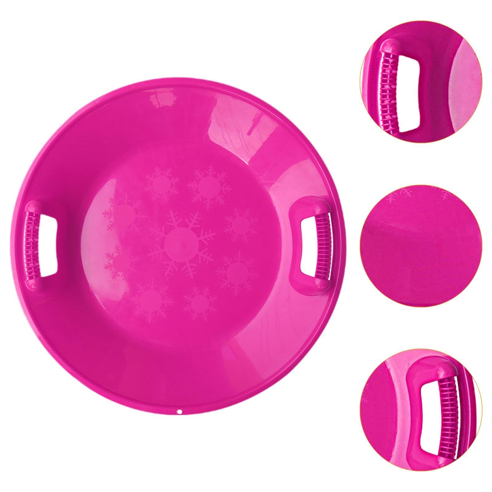Luge Ronde pour La Neige, Toboggan à Neige, Toboggan Haute Performance, Luge à Pousser pour l'herbe et Le Sable, Piste de Luge pour Adultes, Garço, Pink L
