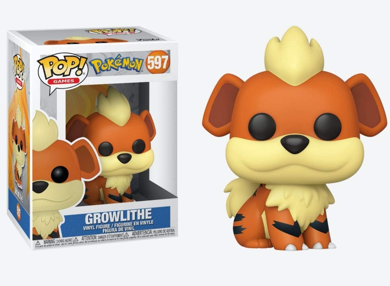 Pokemon - Growlithe Pop! Vinyl Figure (Bundled with Compatible Box Protector Case), Multicolored, 3.75 inches