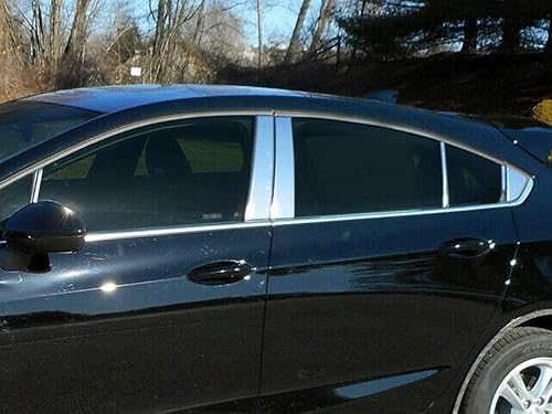 QAA Es compatible con Chevrolet Cruze 2017-2019 12 piezas de poste de pilar de acero inoxidable, incluye una pieza de pilar delantero y dos traseros