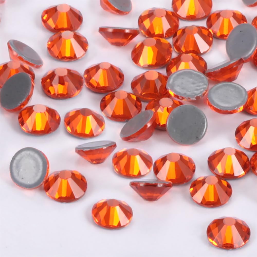 Beadsland SS10 2880 stuks kristallen strass-steentjes met platte achterkant om te knutselen, doe-het-zelf decoraties op kleding, oranje, 2,7-2,9 mm