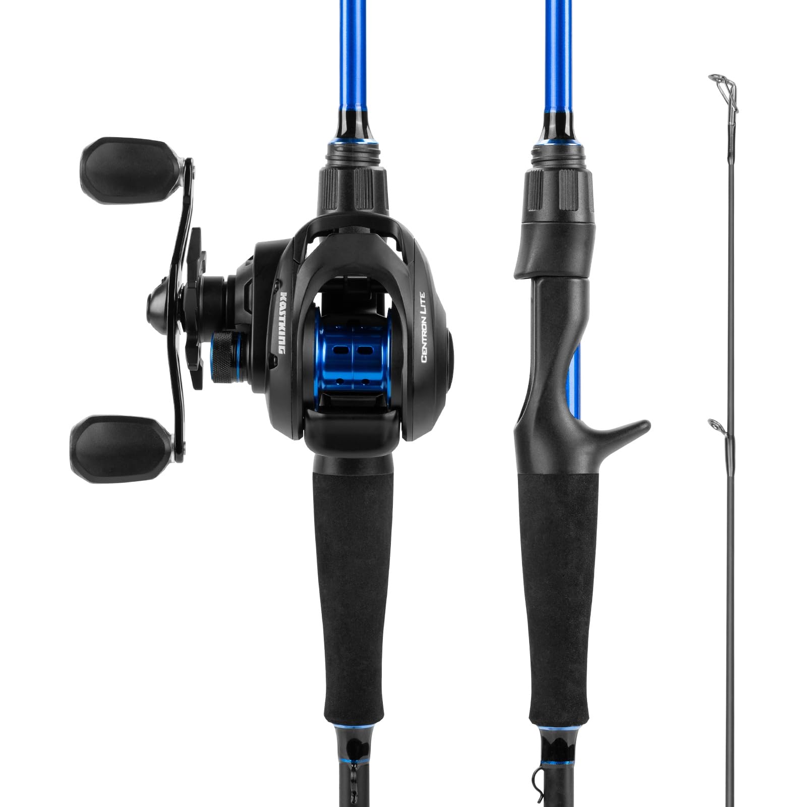 KastKing Centron Fishing Rod and Reel Combo, Spinning & Baitcasting Combos, IM6 Graphite 2Pc Blanks, Stainless Steel Guides with Ceramic Rings, Contoured EVA Handles & Fighting Butt
