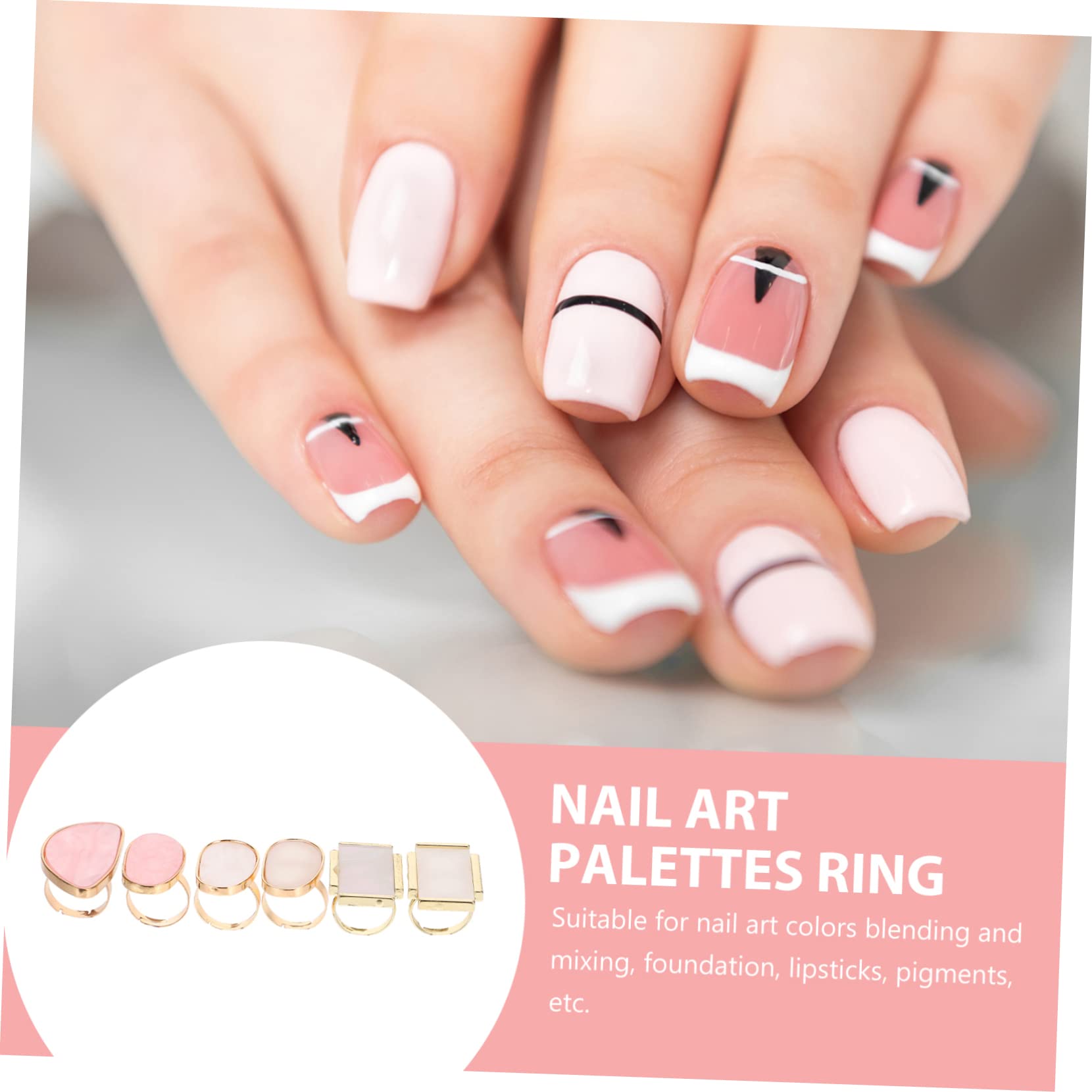 Angoily 18 Piezas Paleta De Anillos Anillo De Resina Anillos De Pegamento para Uñas Bandeja De Arte De Uñas Herramientas De Uñas para Arte De Uñas Mini Uñas Tablero De Visualización Ágata