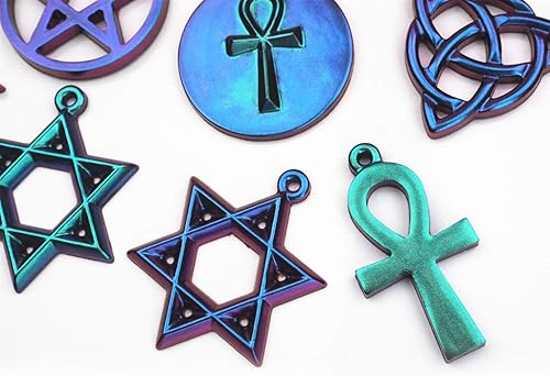 Miniatura 2 de Molde de resina con colgante de amuleto espiritual para bricolaje con forma de estrella y pentagramas