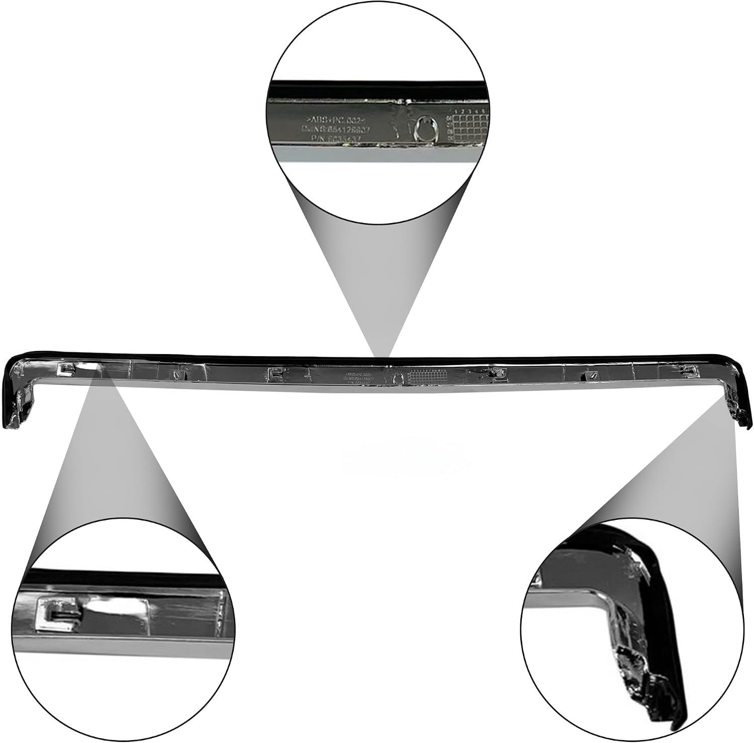 Partsflow Hood Molding Trim Moulding Chrome Compatible with 2007 2008 2009 2010 2011 Chevy Sedan Aveo 96852700 GM1235108