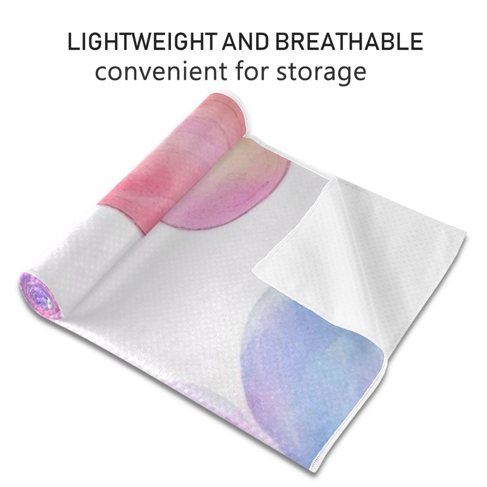 Hezely Non-Slip Hot Yoga Towel - Mat-Sized, Super-Absorbent Microfiber Sweat Towel for Gym, Bikram, Pilates and Yoga Mats,Spring Wildflowers