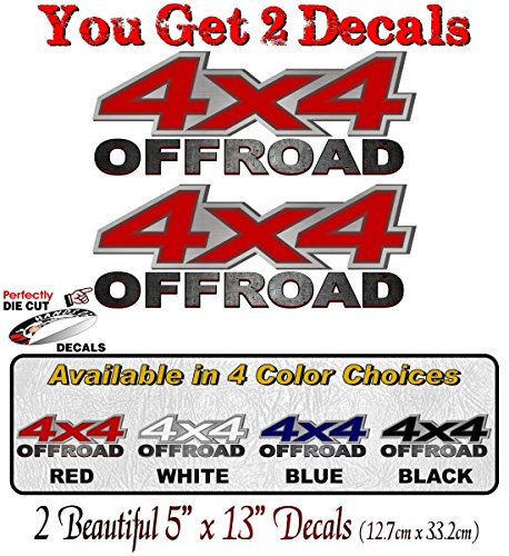 2-4x4 Offroad Brushed Print Effect RED Vinyl 13