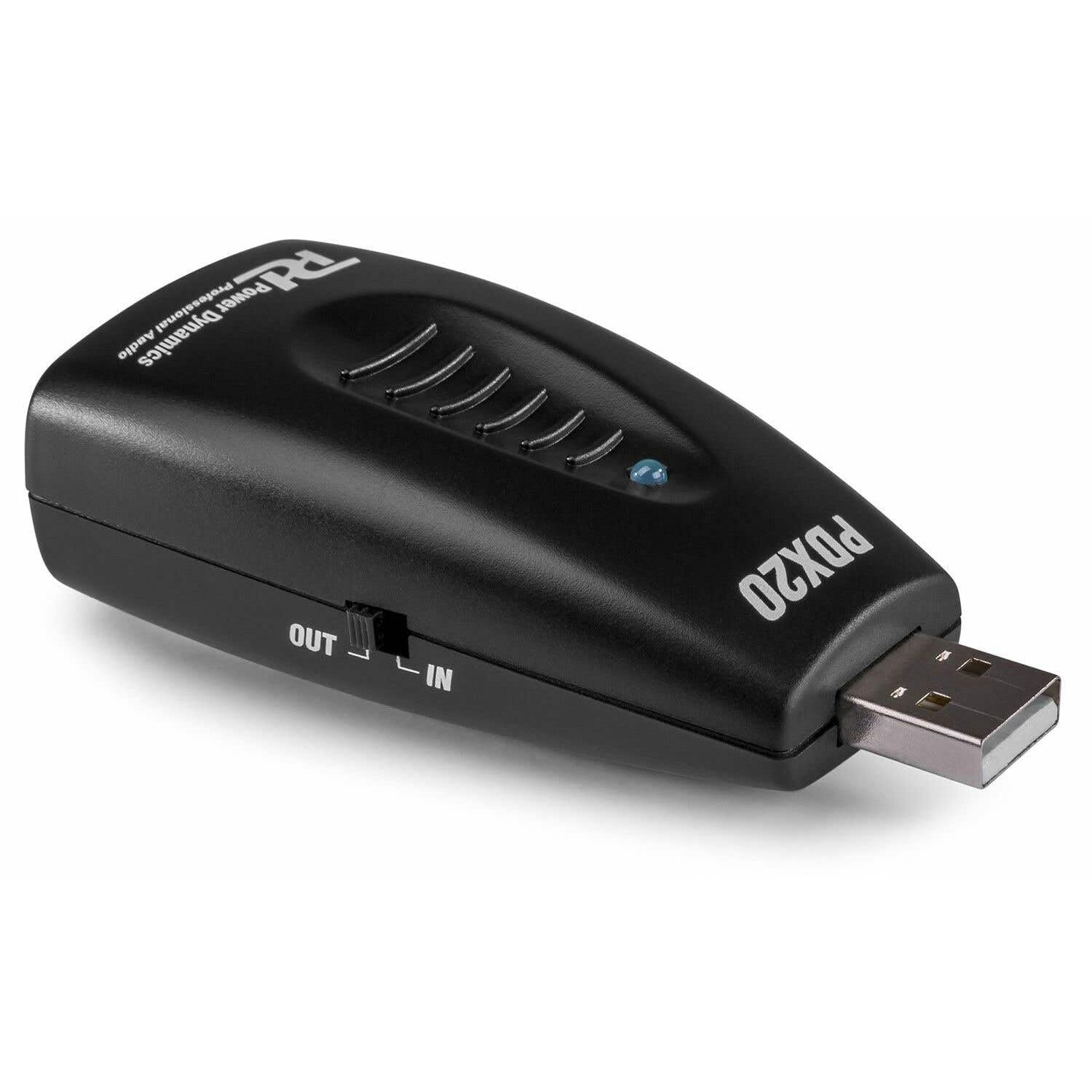Power Dynamics PDX20 - Convertidor Analógico Digital USB-RCA, sustitución AUX, Salida de Sonido para portátil, Adaptador USB a RCA, Convertidor DA, DAC, Puente RCA USB, Interfaz de Audio de 2 Canales