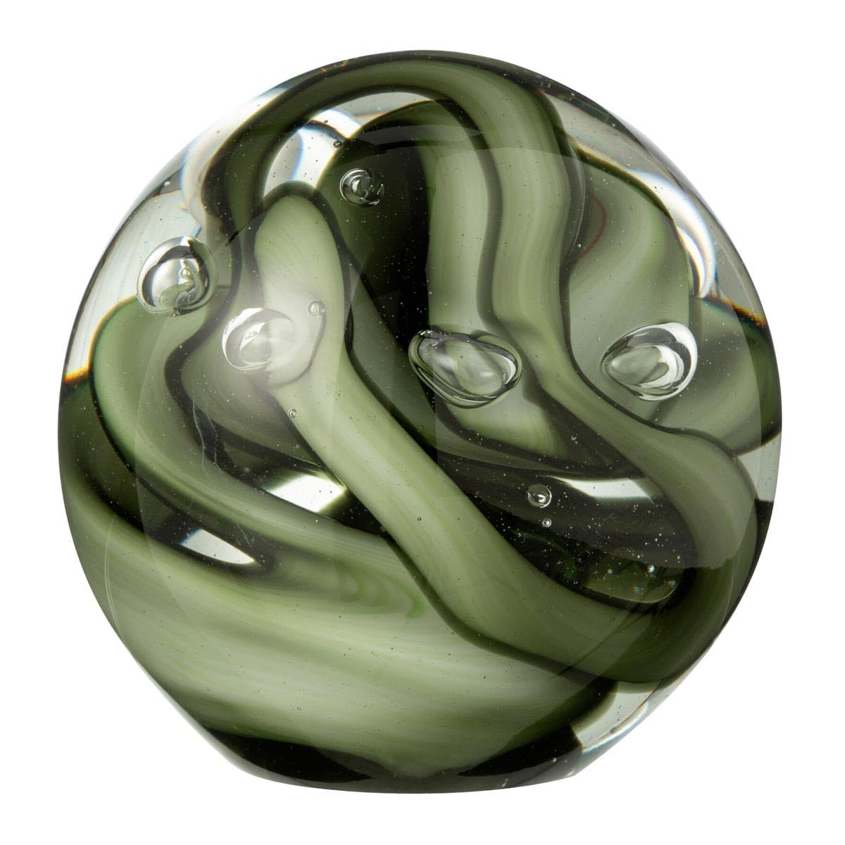 Paris Prix Presse-Papier Rond en Verre Tornado 12cm Vert
