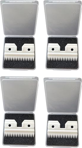 Miniatura 5 de Cuchilla de repuesto de cerámica gruesa para mascotas compatible con Andis, Oster A5 y Walh KM Series (paquete de 4)