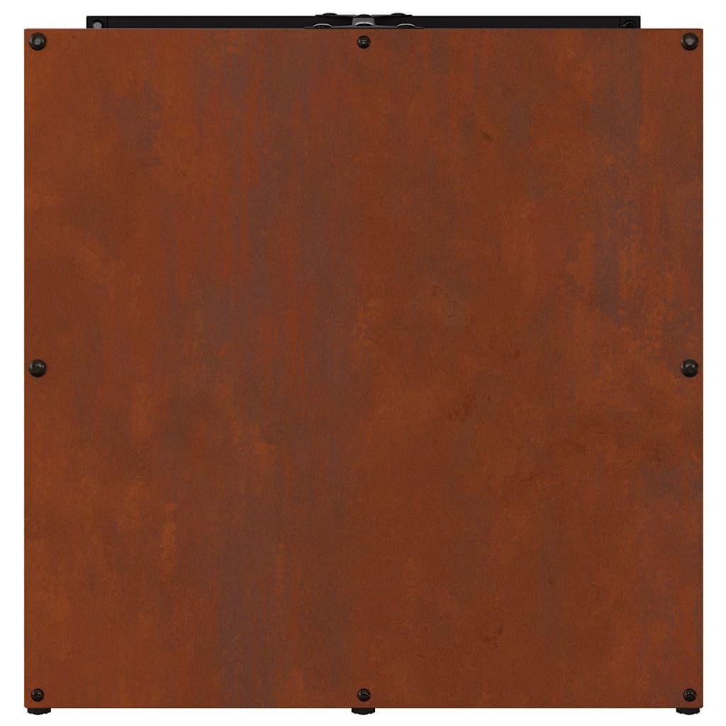 Regał na drewno z postarzanej stali, 40 x 40 x 40 cm, wytrzymały metalowy uchwyt na drewno do użytku wewnątrz i na zewnątrz, trwały stojak do przechowywania drewna na palenisko