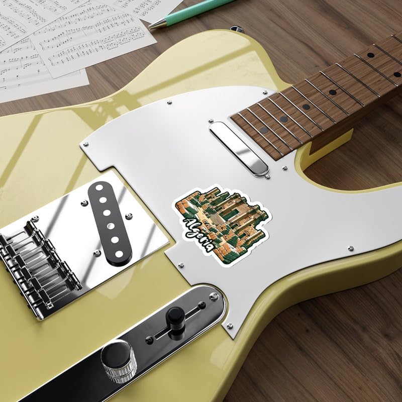 Miniatura 6 de Adhesivo de Argelia resistente a la intemperie, diseño vintage de vinilo pequeño impermeable para botella de agua, taza, pasaporte, álbum de