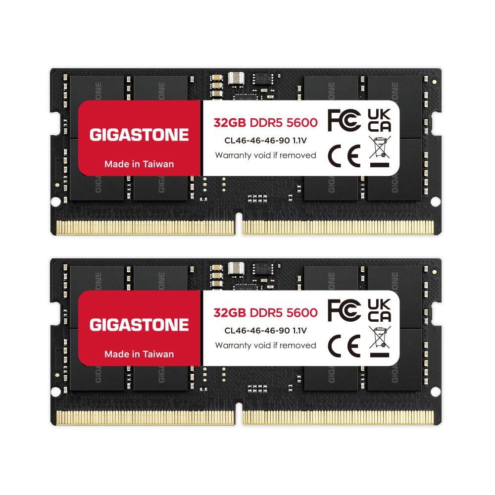 DDR5 RAM Laptop Only】 GIGASTONE 64GB Kit (2x32GB) DDR5