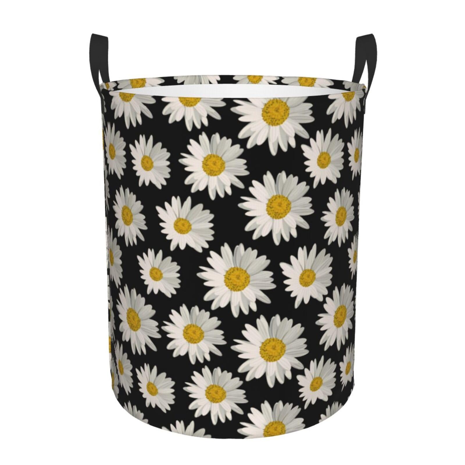 Laundry Basket Daisies Laundry Hamper Waterproof Idea Hampers Large Collapsible Baskets with Handle Suitable for Bedroom Bathroom Utility Room Kitchen
