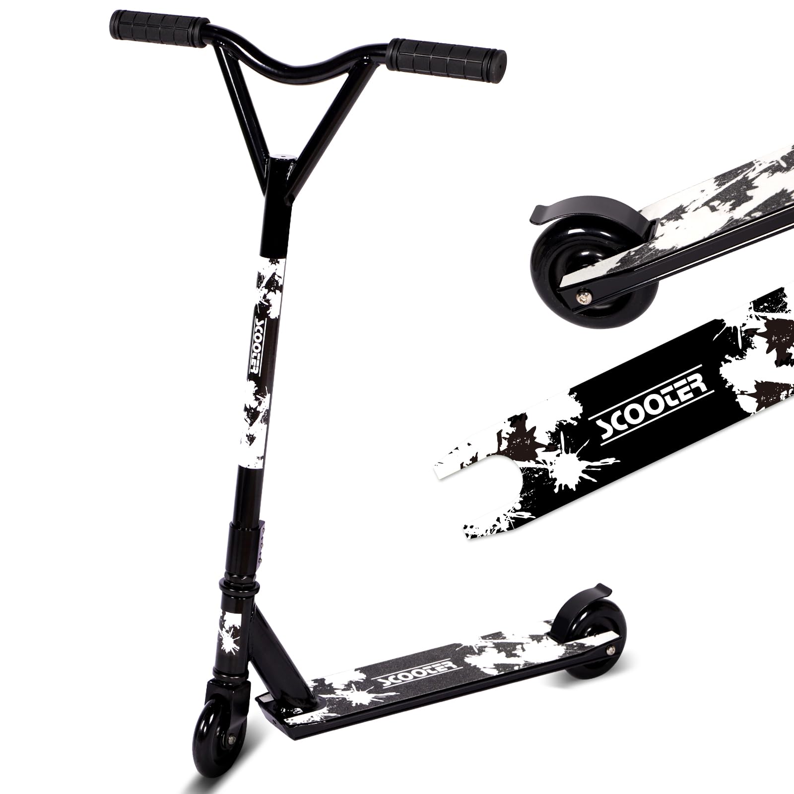 Patinete de Truco Pro, Cubierta de Aluminio, Ruedas de 100 mm, Patinete Deportivo Kick Street Freestyle