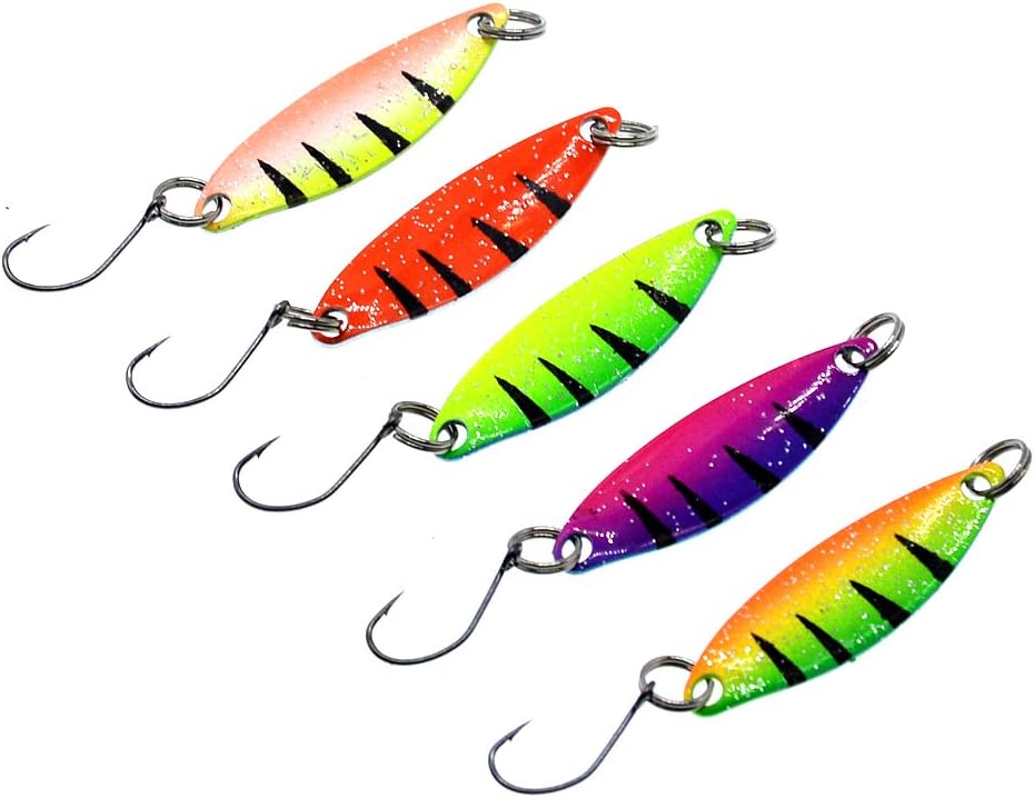 OriGlam 5pcs Fishing Spoons Lure Hard Baits with Hooks, Metal Fishing Baits Fishing Lures Baits Fishing Gear - Image 3