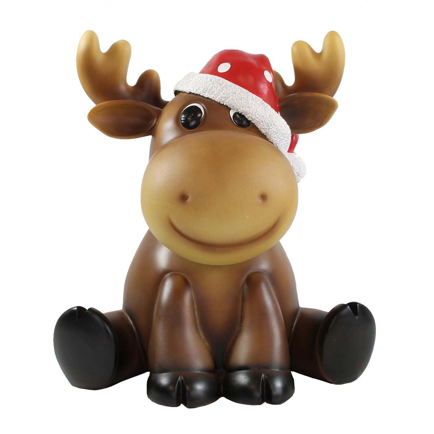 colourliving Elch Figur Deko Weihnachtselch Noel Elch Deko Figur Handbemalte Dekofigur aus Polyresin für den Innenbereich