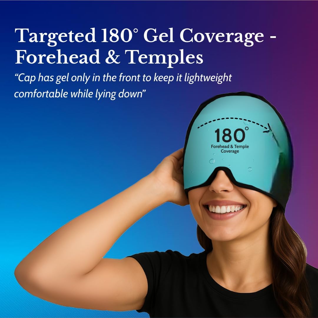 Migraine Relief Cap Hot & Cold Therapy Gel Head Wrap Mask — Amazon image 5