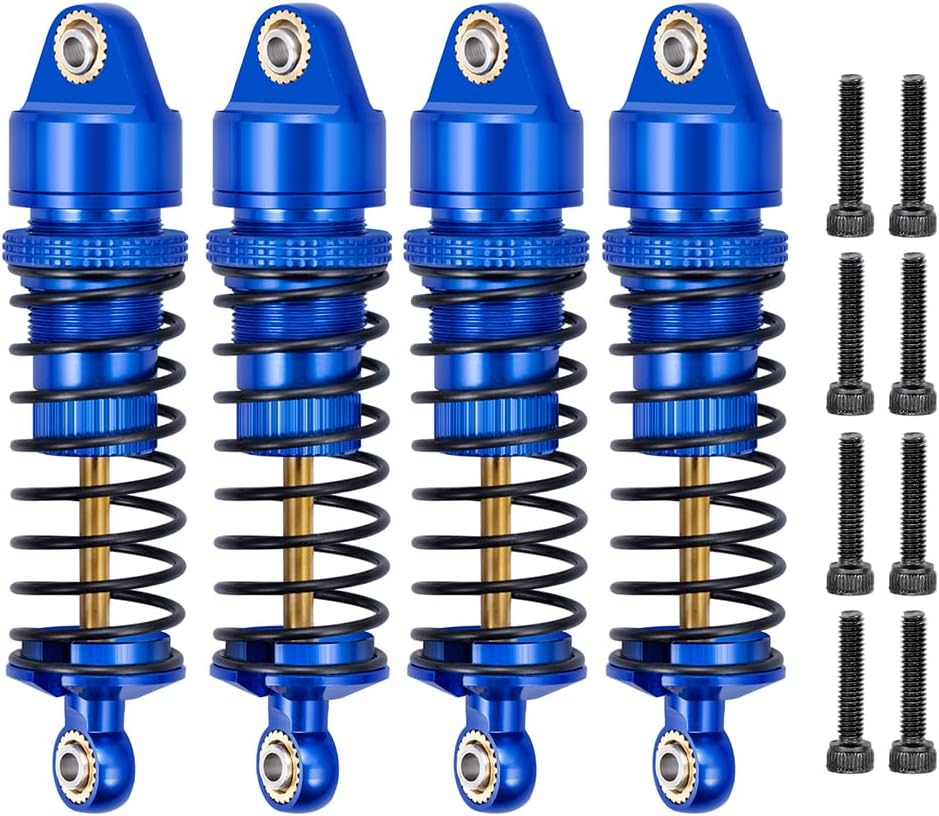 Aluminum Shock Set 58mm Front Rear Shocks Damper for Arrma 1/18 Granite Typhon Mojave Grom RC Crawler Upgrade (Blue)