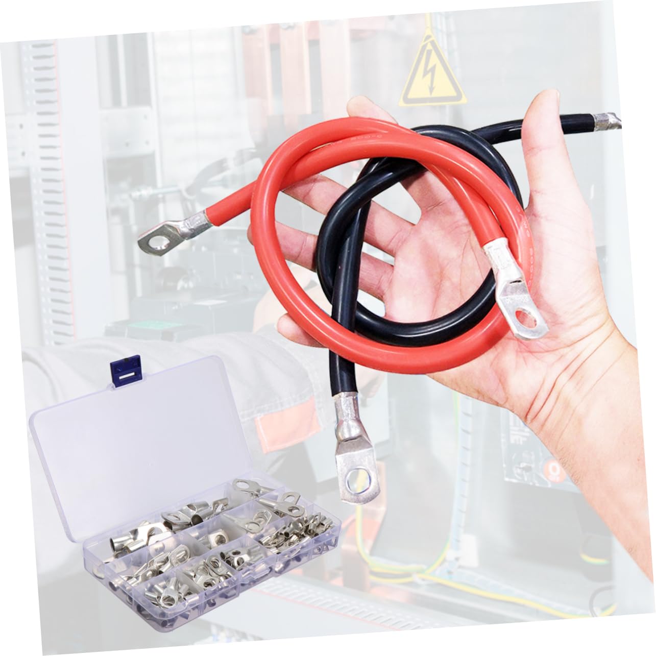 Anneome Connecteurs de Borne Annulaire Tubulaire Cosses Électriques Robustes Extrémités Fermées en Cuivre Nu 120pcs pour Câbles de Batterie, pour Installations Extérieures