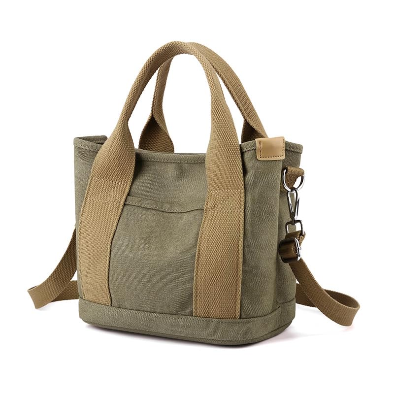 Image of Small Tote Bag with Zipper, 2024 Canvas Multi-Pocket Crossbody Bag Shoulder Bag Satchel Hobo Bag Messenger Bag