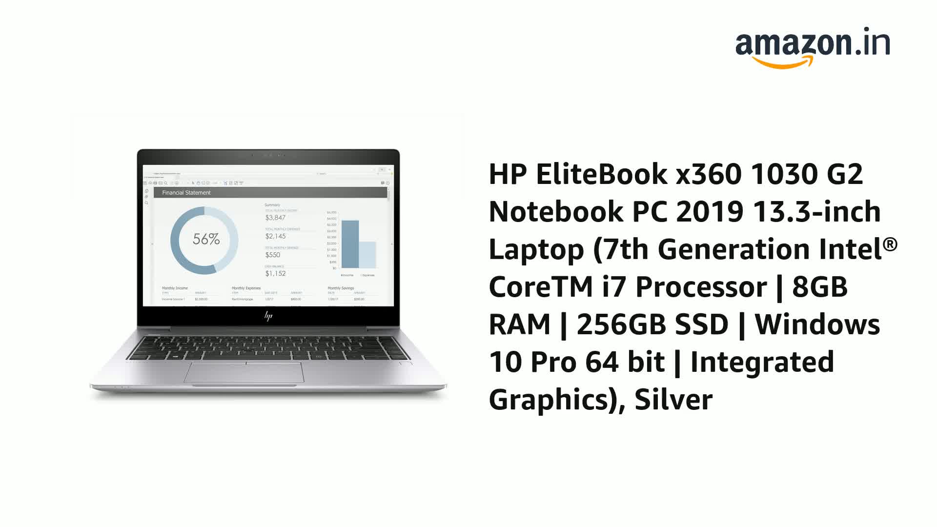 HP EliteBook x360 1030 G2 Notebook PC 2019 13.3-inch Laptop