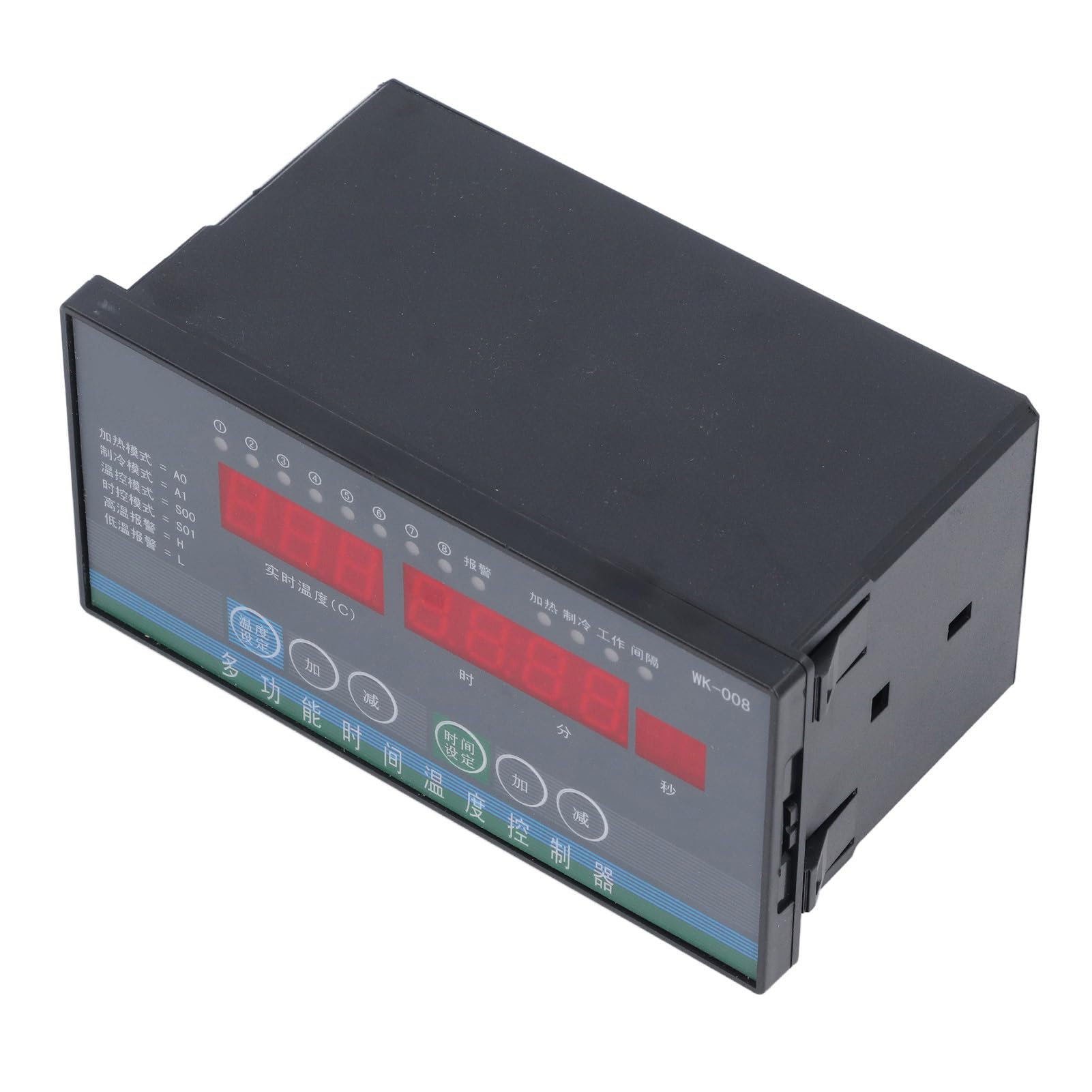 Marhynchus Controlador de Temperatura, Controlador de Temperatura Digital ABS con Salida de relé de 8 Vías 110 a 230 V Sonda de 32,8 Pies ±0,5% FS para Incubadora de Granja de Invernadero
