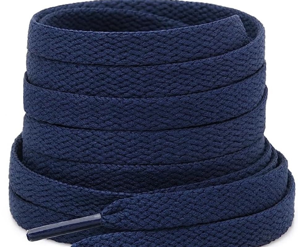 KNOTTY Premium Flat Shoe laces 5/16 Wide Shoelaces for Athletic Running Sneakers Shoes Boot Strings, All (120cm, Navy Blue) (B0CFTYMJJX) Amazon Price History, Amazon Price Tracker