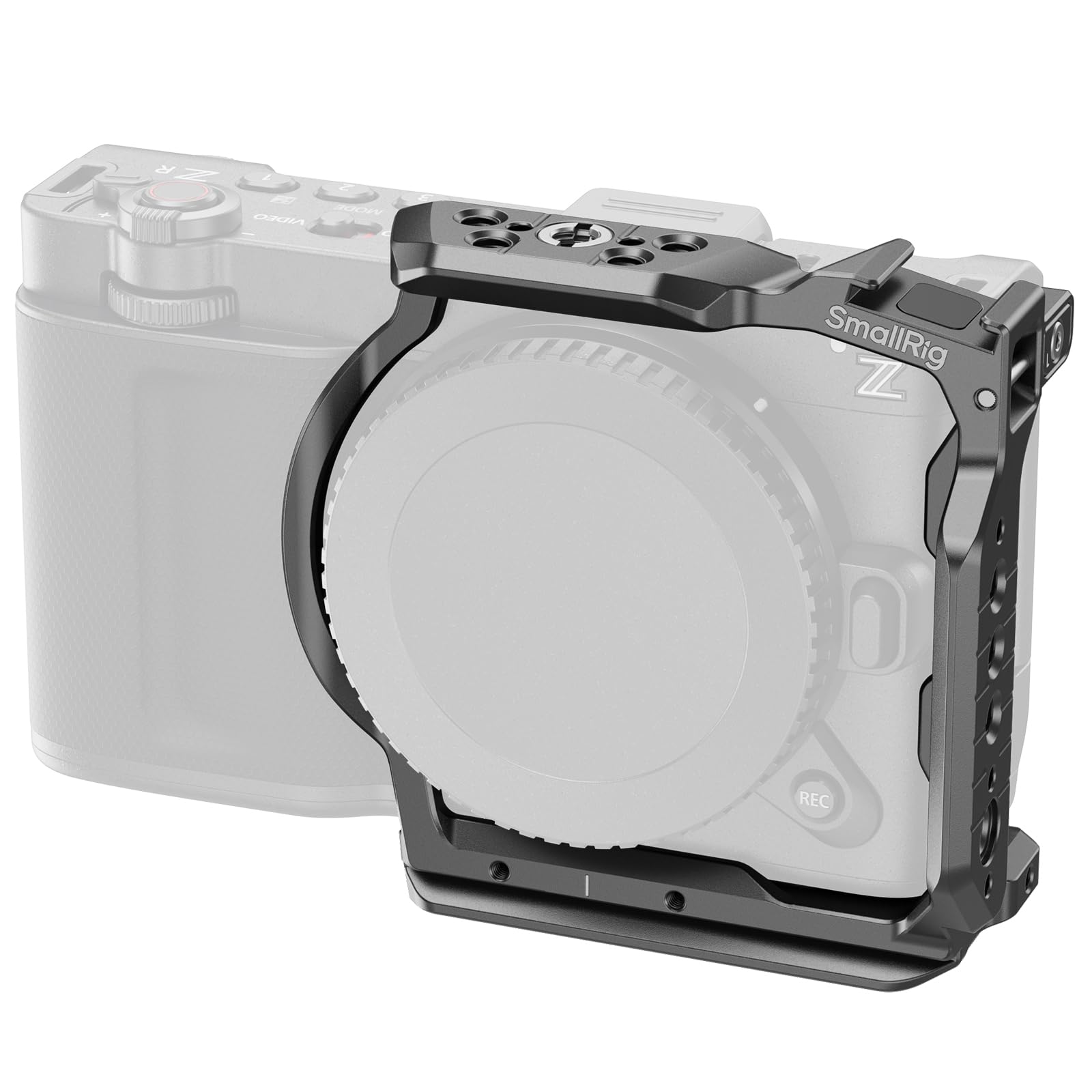 SMALLRIG Halbkäfig für Nikon ZR, HawkLock NATO-Schnellwechselschiene, 1/4"-20 Gewindebohrungen, QR-Platte für Arca, für DJI RS 4 / RS 4 Pro/RS 3 Pro Gimbals, für Arca-Swiss-kompatible Stative - 5905