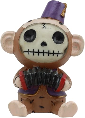 Miniatura 1 de FURRY BONES Ebros Furrybones Circus Monkey Playing The Acordeon Disfraz Esqueleto Estatua de 3 pulgadas de alto Fez Carnival Voodoo Monkey Figurine