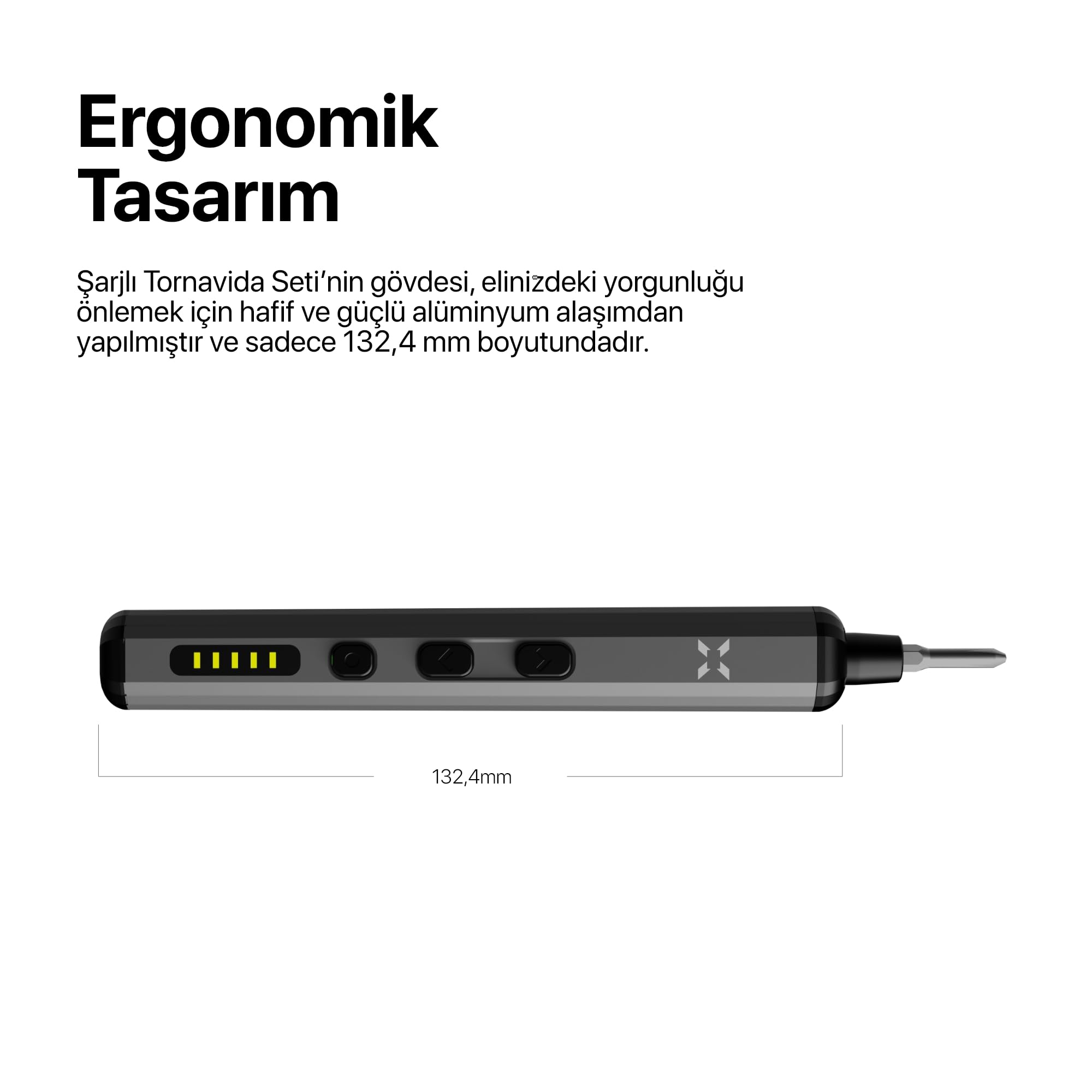 Xenon Smart Hassas Şarjlı Otomatik Tornavida Vidalama Seti 5 Nm Tork Screwdriver 153 Parça X6833