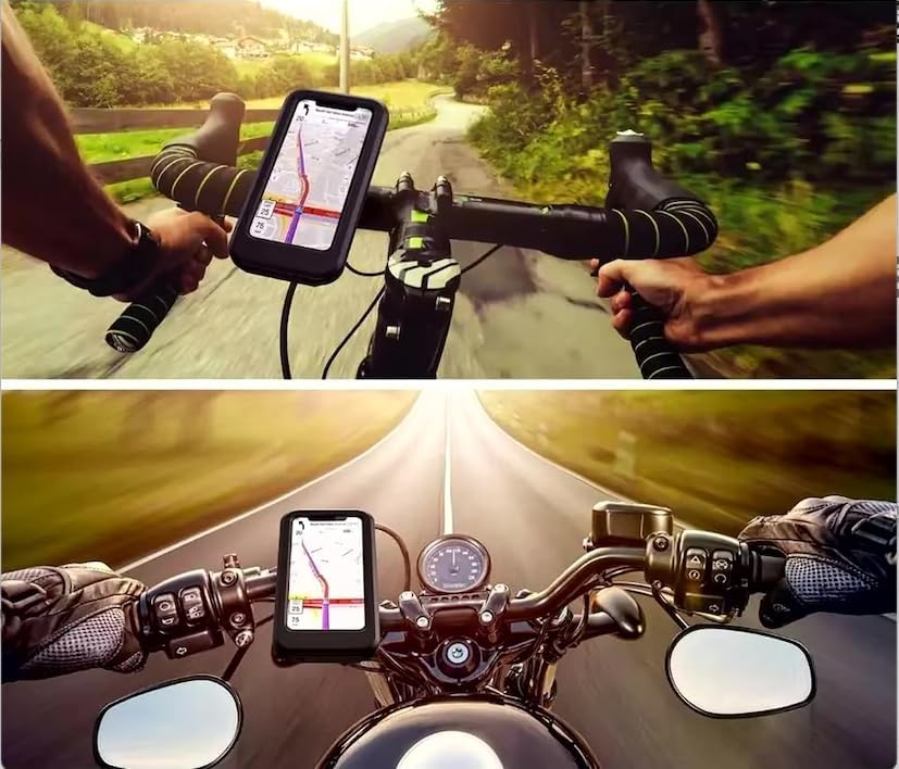 Miniatura 7 de Generic Soporte de teléfono impermeable, universal compatible con todos los teléfonos iPhone y Android, giro 360, accesorio seguro para manillar