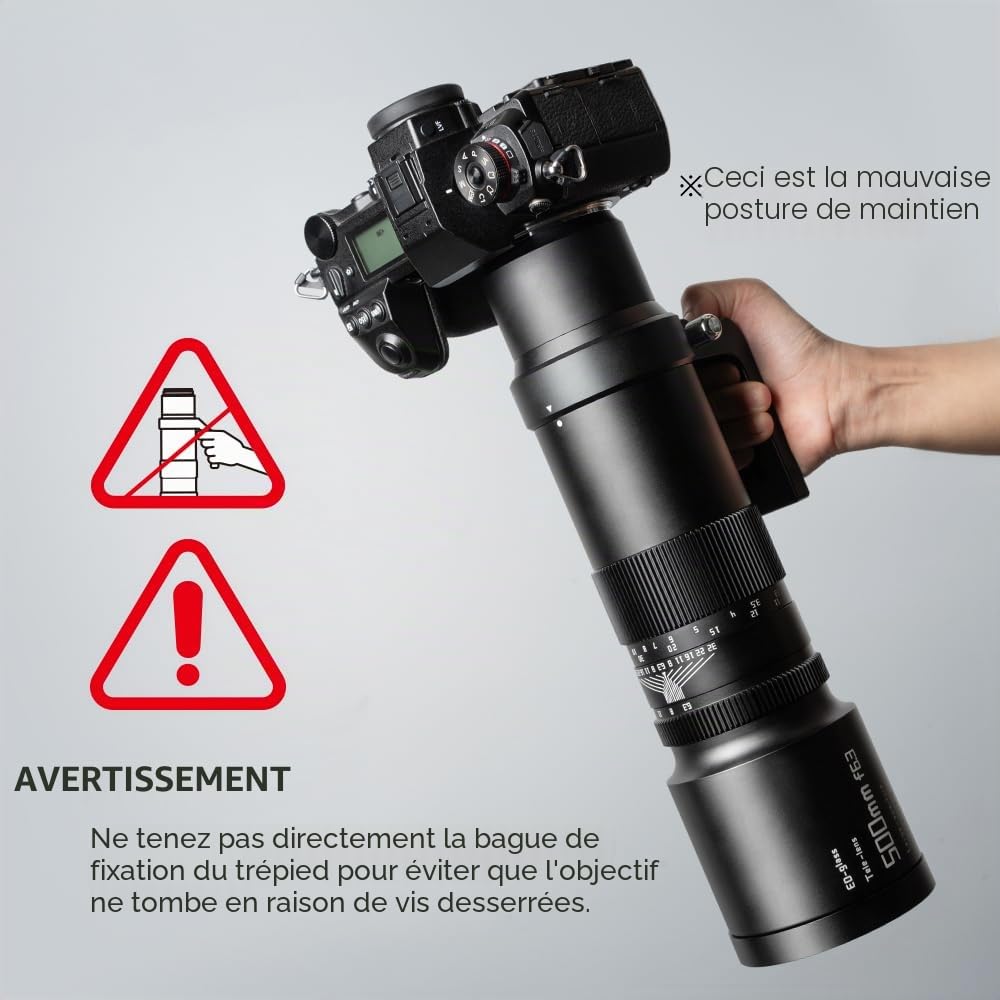 TTARTISAN 500mm F6.3 pour Canon EF Mount Téléobjectif pour Appareil Photo Full Frame Photographie animalière