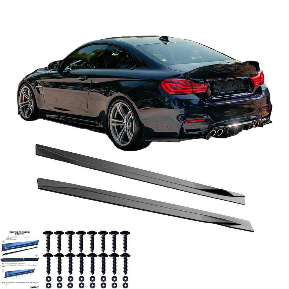 Seitenschweller kompatibel mit BMW M4 F82 2014 bis 2021 2 Tlg Schwarz Glänzend