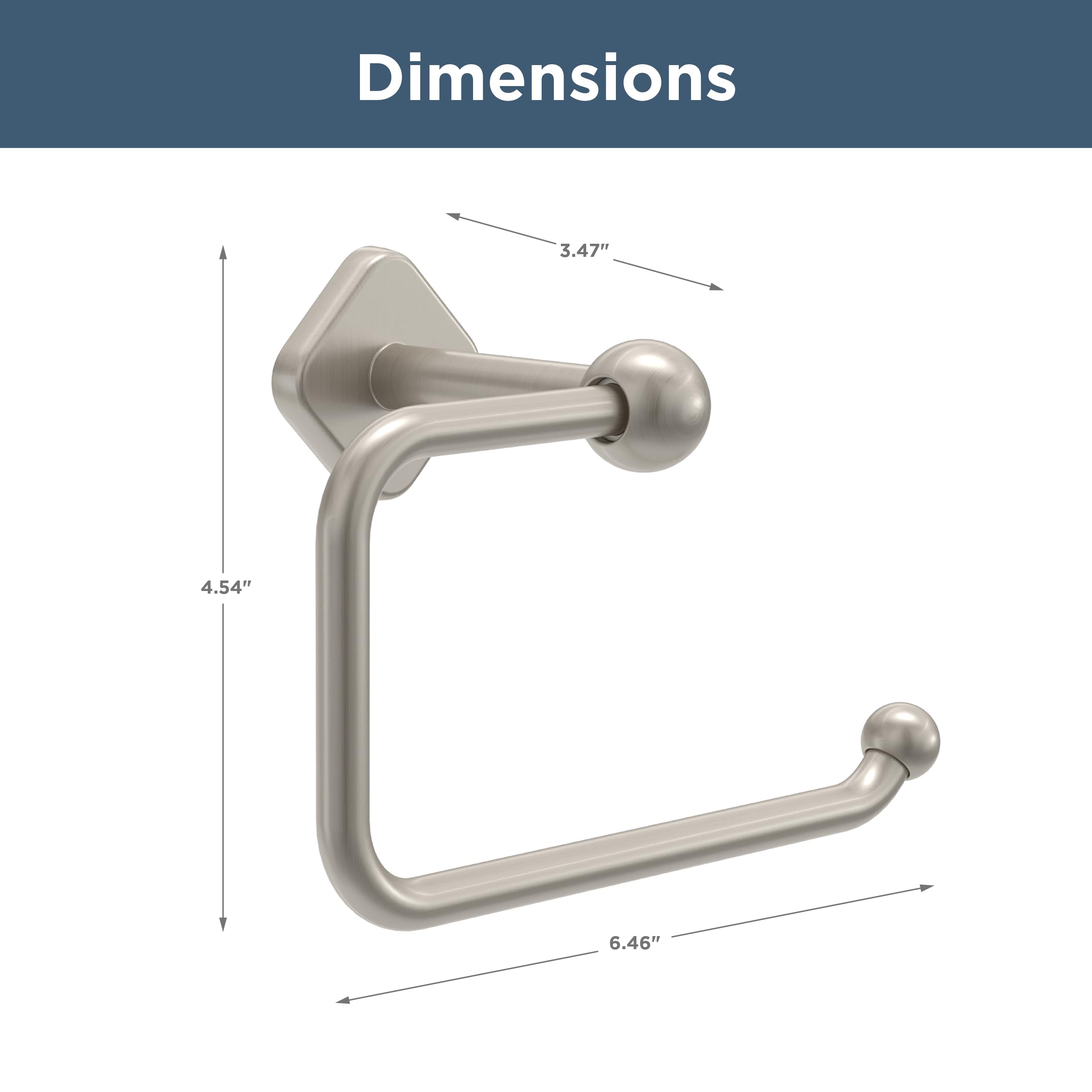 Franklin Brass Brushed Nickel Toilet Paper Holder, Wall Mount European Style Open Arm Single Post - Gainesville GNV50-SN — Amazon image 3