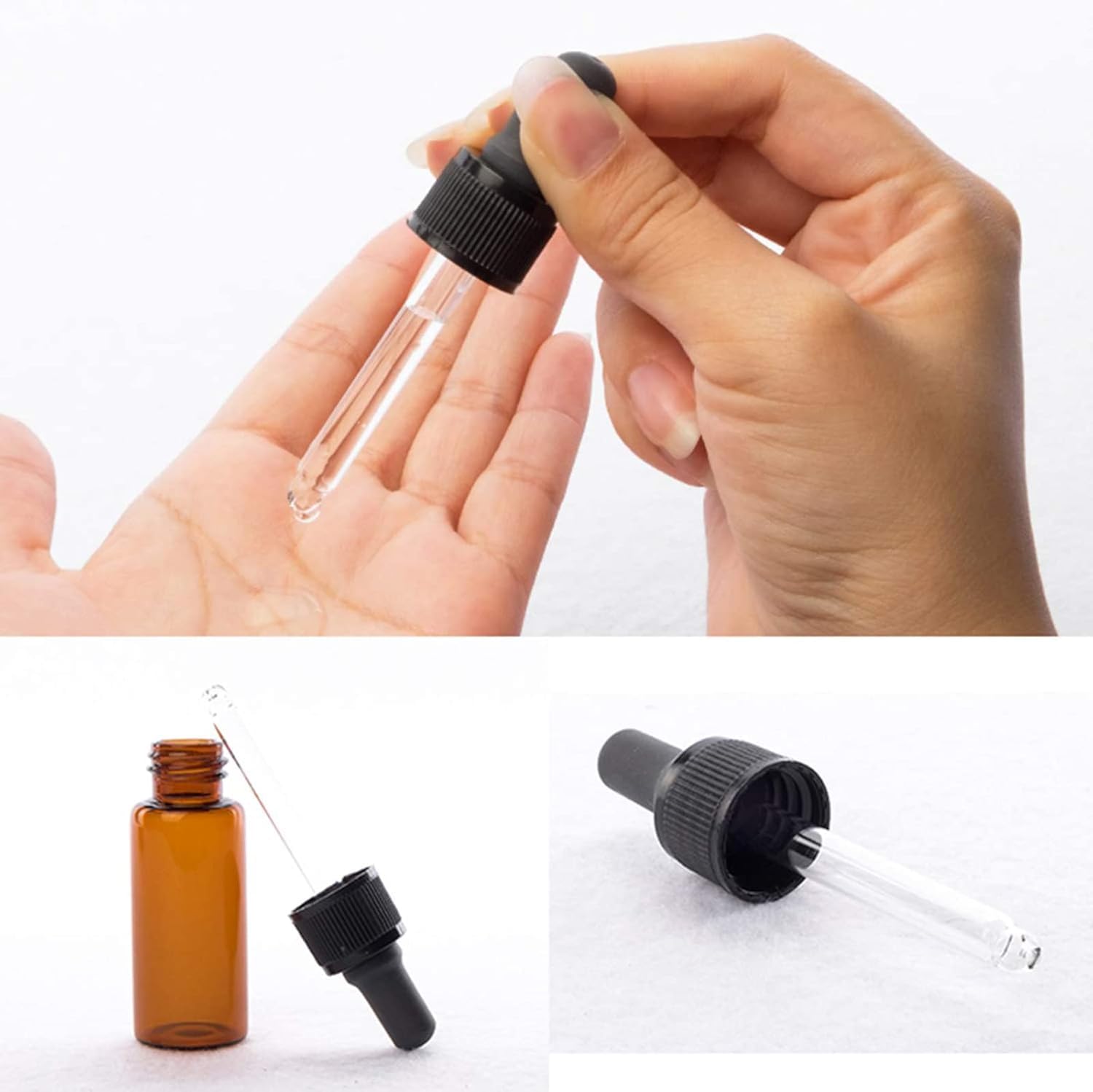 YLmeet Eye Dropper Bottle - 10-Pack 10ml Amber Glass Bottles with Glass Dropper Dispenser and Funnel - Ideal for Essential Oils, Chemical Lab Chemicals, Colognes, and Perfumes