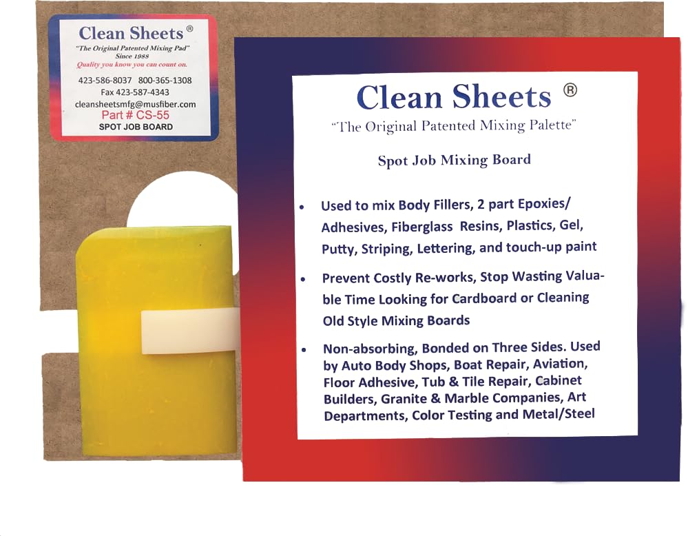 Clean Sheets Superior Mixing Pad (5x5 Mixing Surface) - 100 Disposable Sheets for Toughest Job