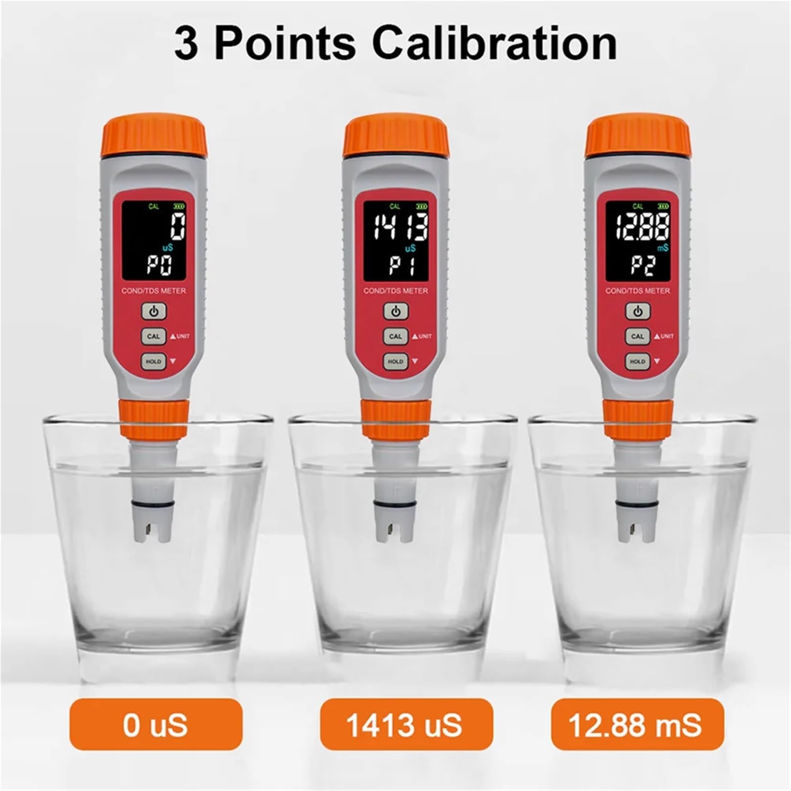 Analizador de conductividad digital, medidor profesional calidad del agua, TDS COND, probador temperatura, conductímetro Laboratorio de investigación