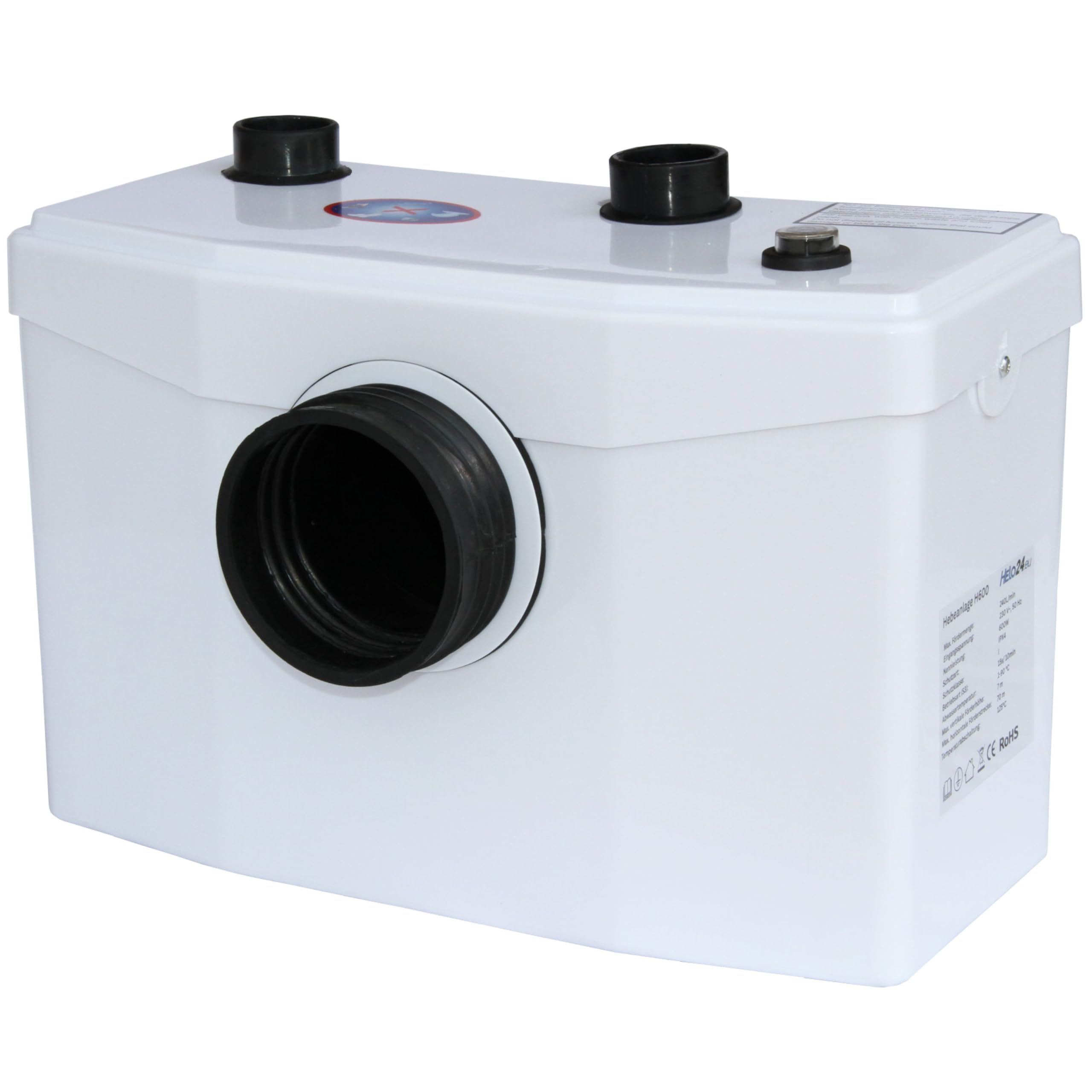 Hebeanlage 600W, Fäkalienpumpe mit Zerkleinerer, Schmutzwasserpumpe Abwasserpumpe für WC Dusche H600