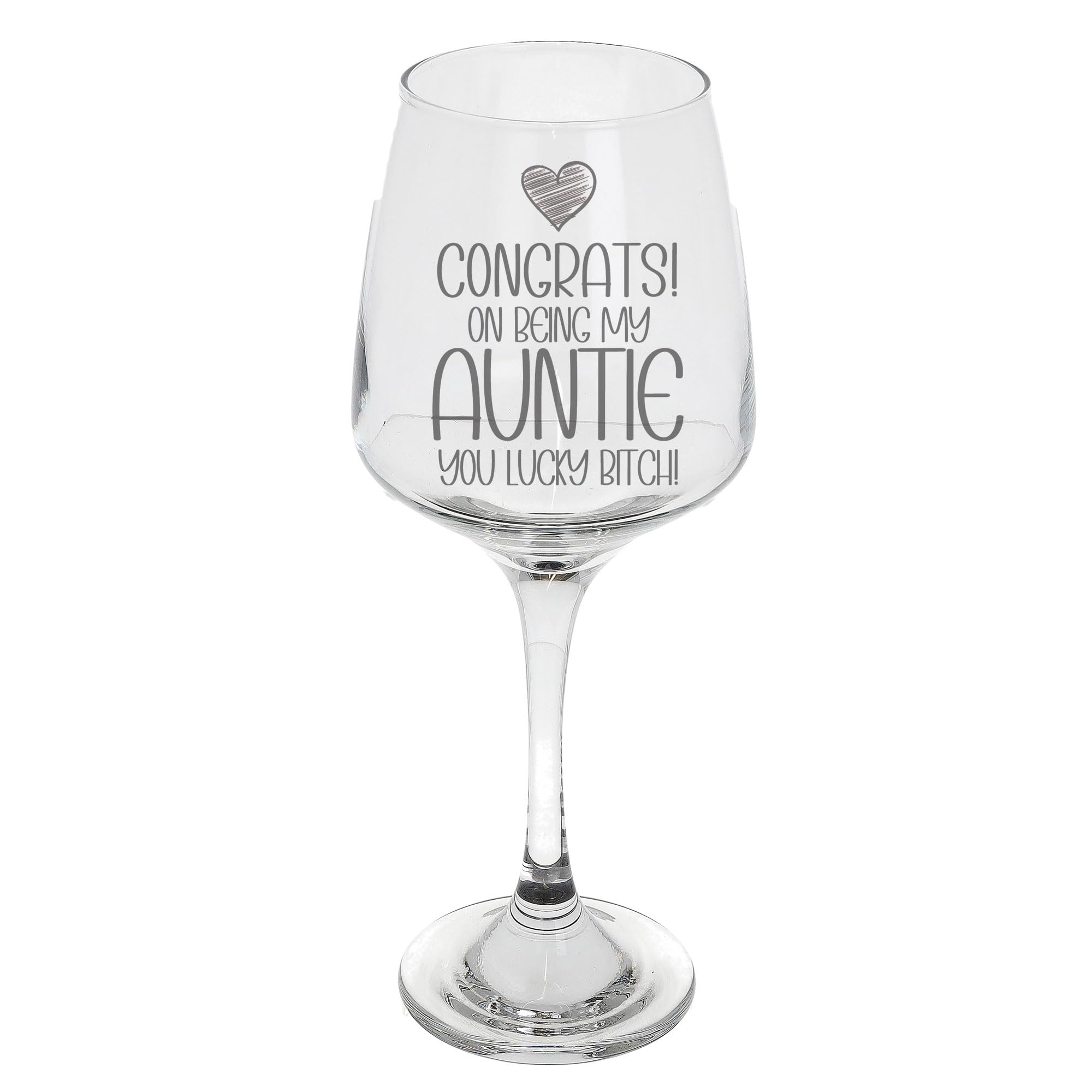 Verre à vin personnalisé Congrats on Being My Auntie - Cadeau affectueux pour tante