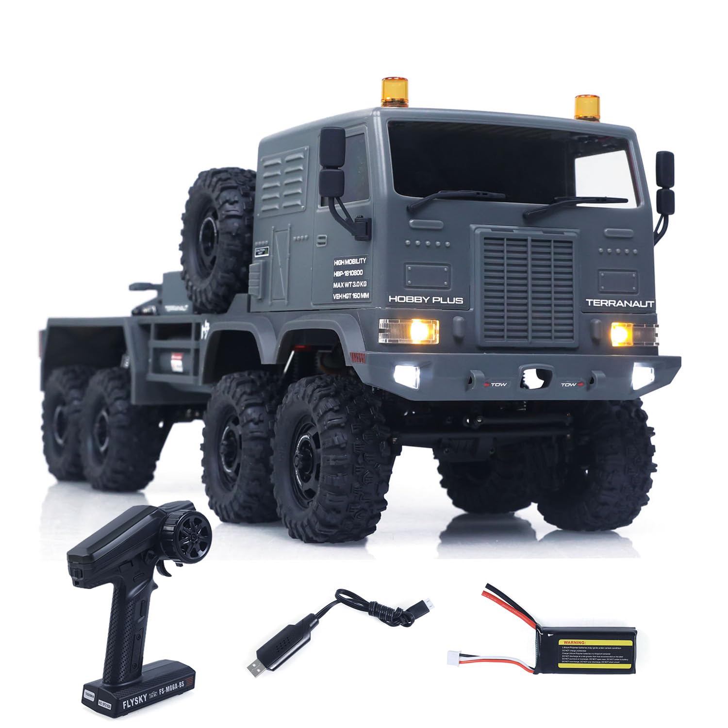 RTR 1/18 Camion militare radiocomandato 8 * 8 RC fuoristrada 280 motore spazzolato quinta ruota argano gancio in metallo tutte le ruote sterzo Hobby Grade modello per bambini dai 14 anni in