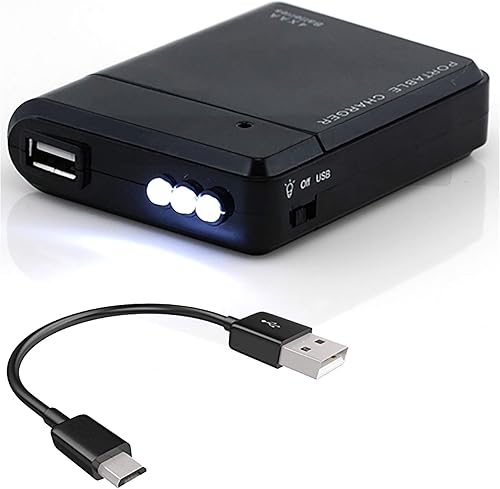 Success4Sport Volt Plus TECH - Cargador de viaje portátil de batería AA compatible con LG Stylo 4Stylo 4 PlusStylo 4+Stylo 5Stylo 5+ con luz LED.