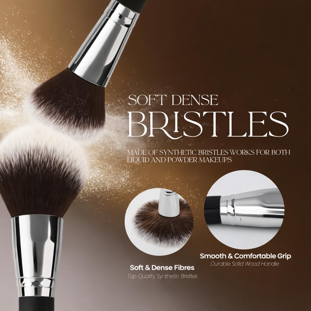 Set di pennelli da trucco con custodia da viaggio, morbide setole sintetiche, kit di pennelli da trucco per fondotinta, cipria, fard, ombretto, correttore, pennelli per viso e occhi, per uso