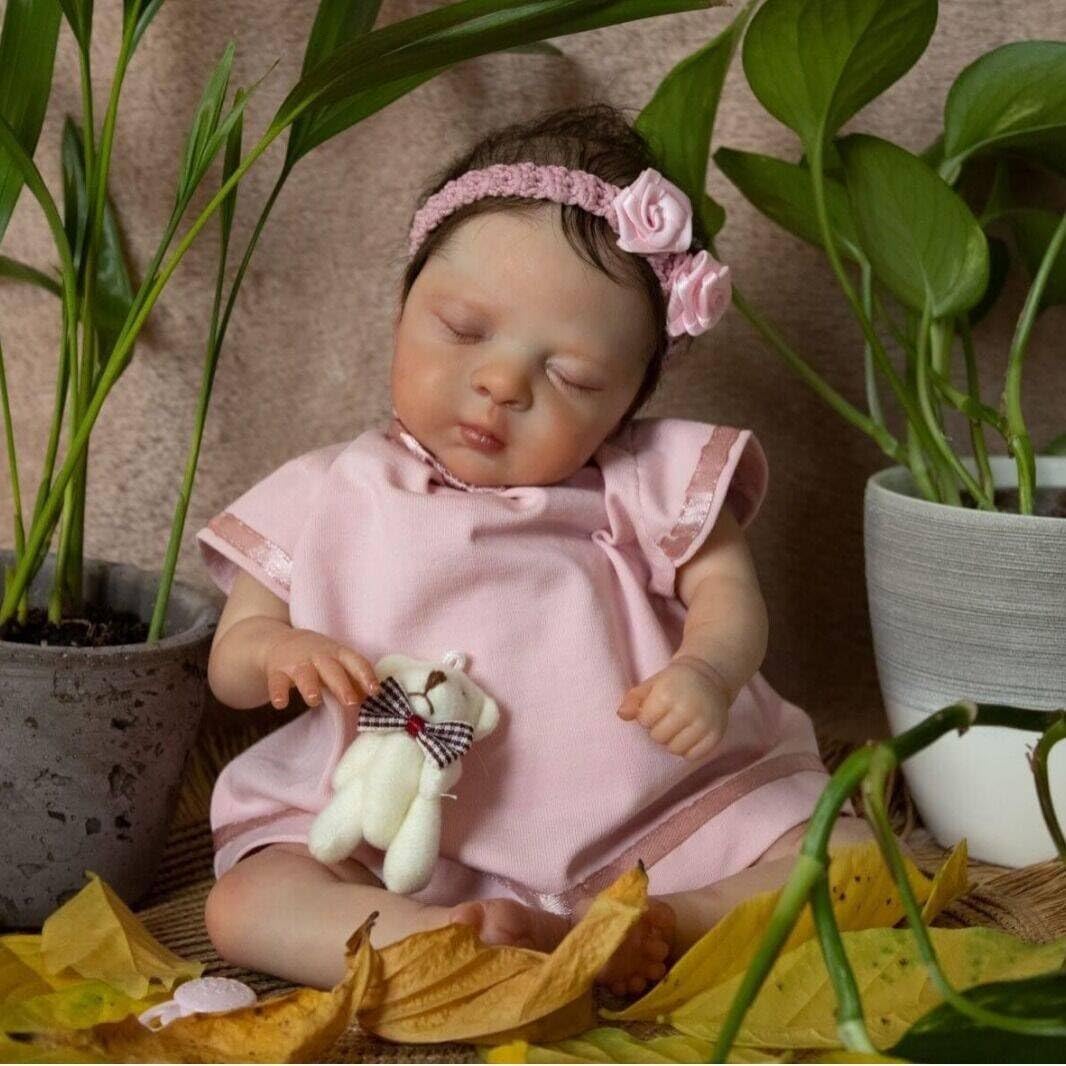 RXDOLL Lifelike Mini Reborn Baby Dolls Girl Cheap 10 Inch Real Life Sleeping Newborn Baby Dolls That Look Real Babies Soft Cloth Body Realistic Baby Doll Eyes Closed - Image 3
