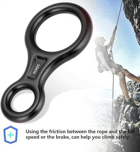Miniatura 8 de Tbest Terminal 8 Descender, 35KN Heavy Duty Climb Aluminum Figure 8 Descender Rigging Plate, Equipo de rescate para escalada en roca de Rappel al